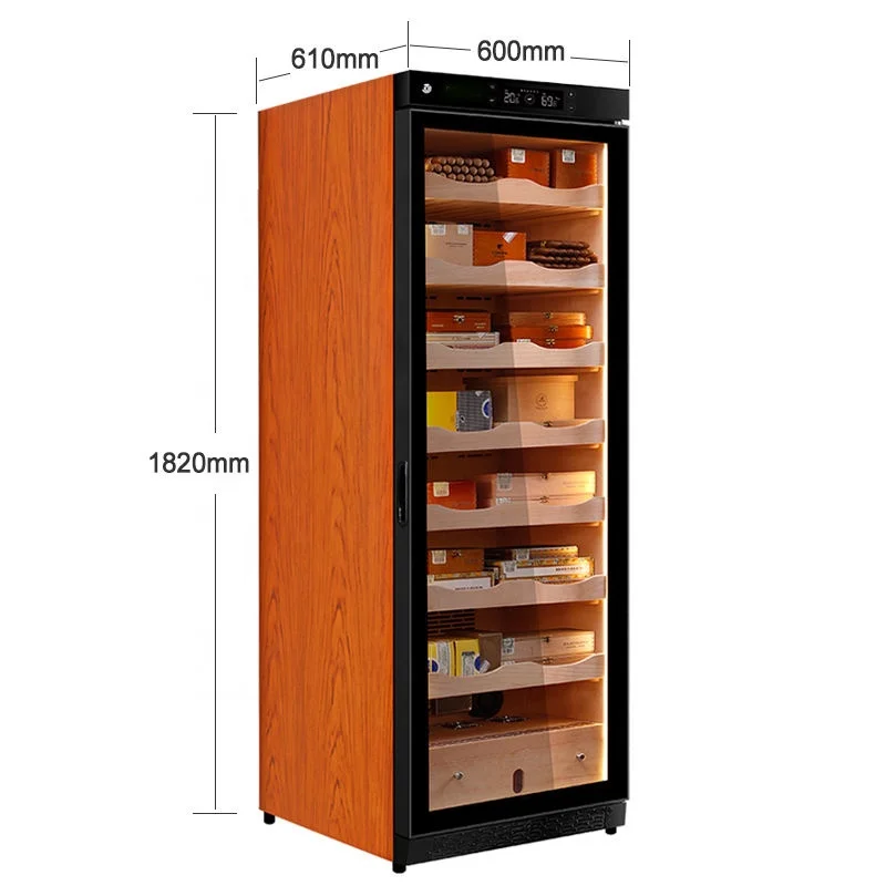 Premiunm no frost 7 layers trays Spanish Canada cedar climate control electrical cigar humidor cabinet cooler