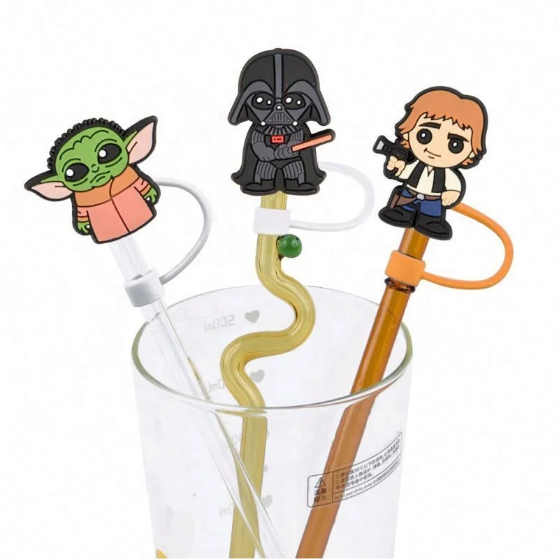 Wholesale  Cartoon  Silicon Straw Topper peso pluma, karol g bad bunny Accessories Straw toppers  Silicone Covers