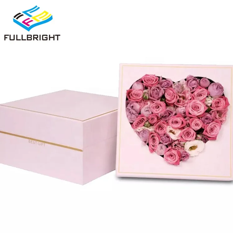Custom Handmade Rigid Paper Beautiful Eternal Flower Small Gift Box with Lid Paper Box For Flower