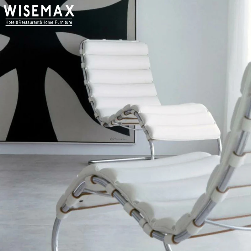 WISEMAX FURNITURE Modern Italian living room comfortable indoor leather chaise lounge chairs for home hotel villa