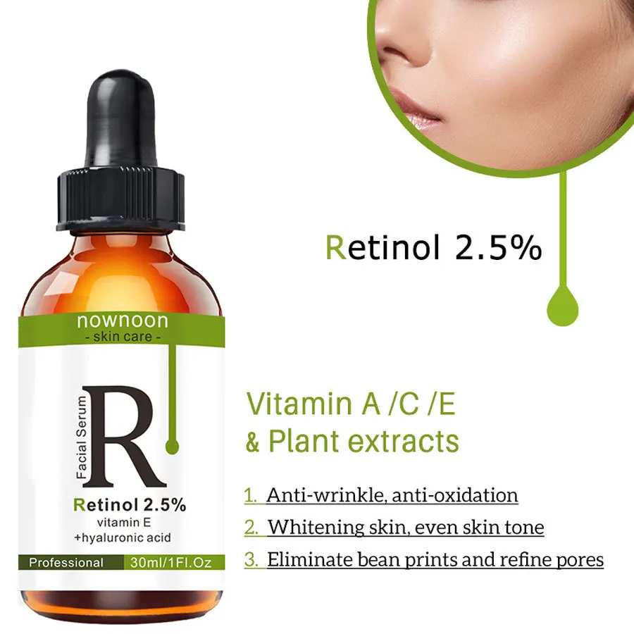 Retinol Face Serum 30ml Whitening Essence, Moisturizing, Hydrating, Lifting. Remove Blackheads  WrinklesRetinol Face Serum