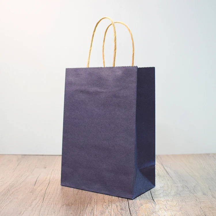 Recyclable kraft paper bag reusable shopping paper bags with logo printed