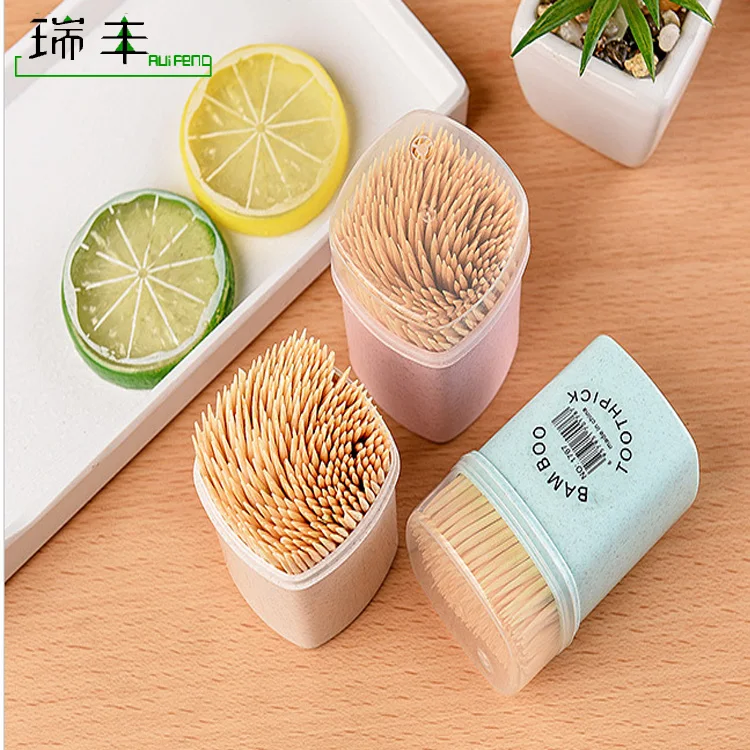 65*2.2mm disposable double point eco-friendly flat wooden toothpicks