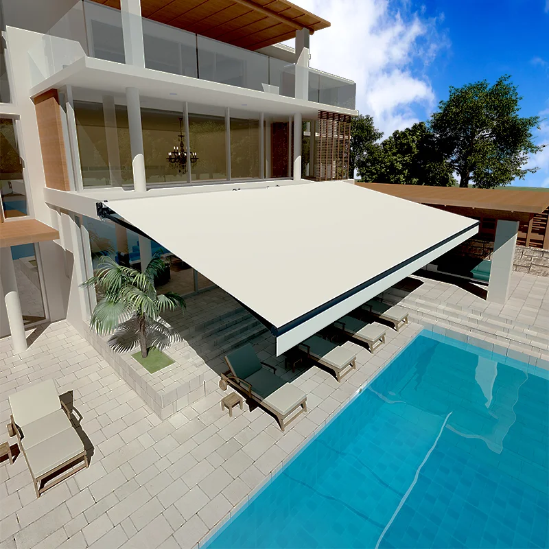 Outdoor Sun Rain Protect Electric Folding Arm System Retractable Awning