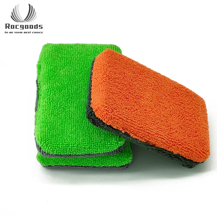 Auto Detailing Buffing Polishing Square Saver Applicator Pad Microfiber Car Waxing Sponge