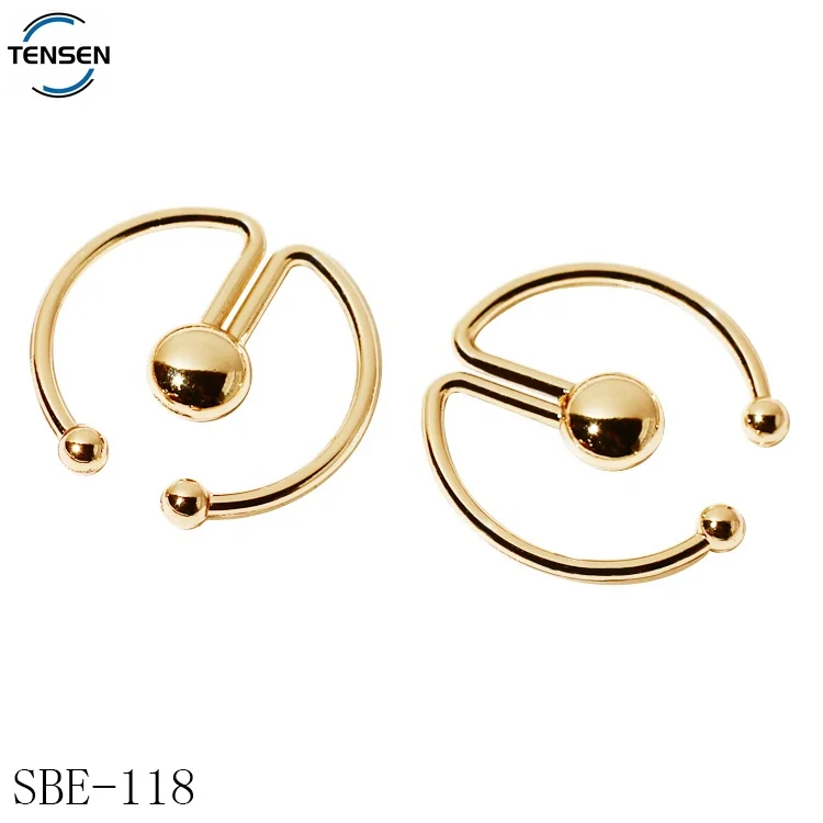 Custom hollow design underwear strap adjuster gold plated bra hardware metal buckle connectors with logo