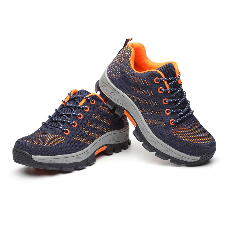 Breathable steel head anti-hit and anti-puncture stock safety shoes, industrial can be customized non-slip rubber sole work shoe