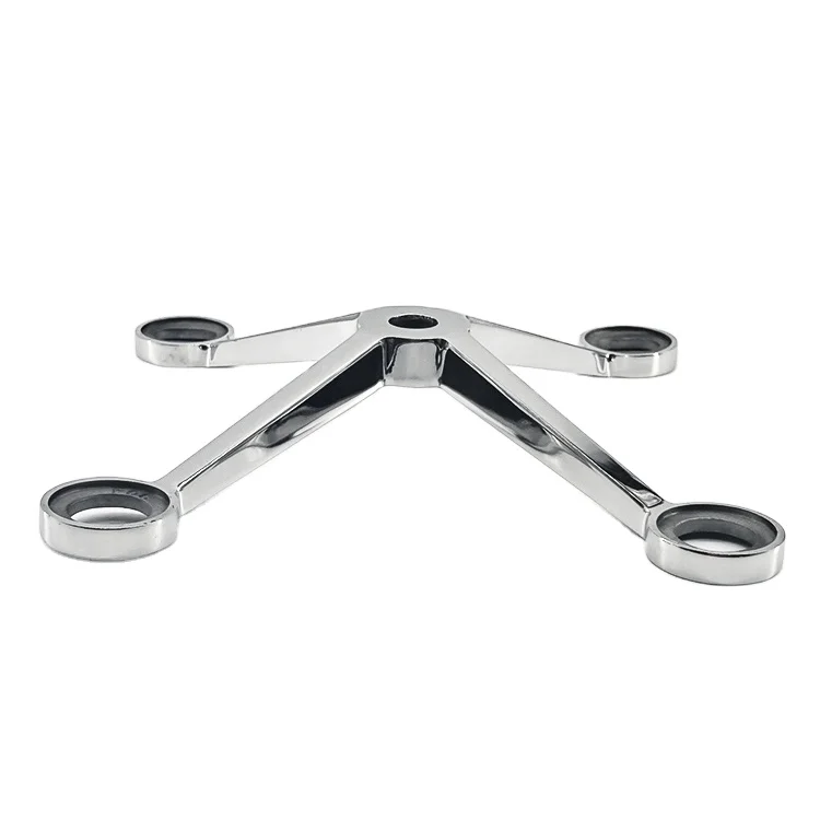 Manufacturer Glass Spider Fitting  For Glass Curtain Wall Stainless Steel Mirror Finish 200mm 4 Arms Glass Spider