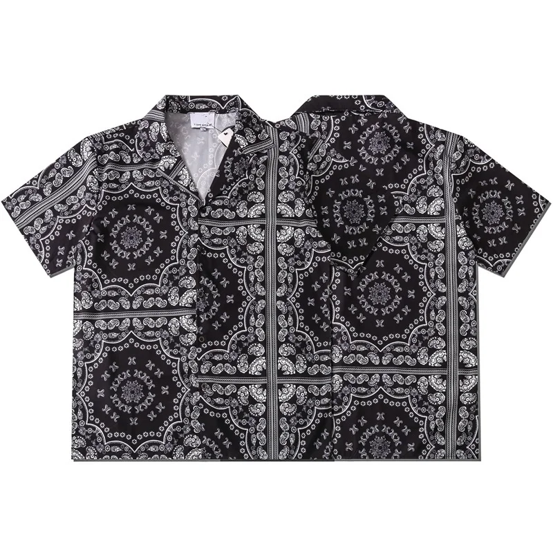 Wholesale Retro Printed Short Sleeve Man T-shirt Casual Loose Shirts Youth fashion Shirts