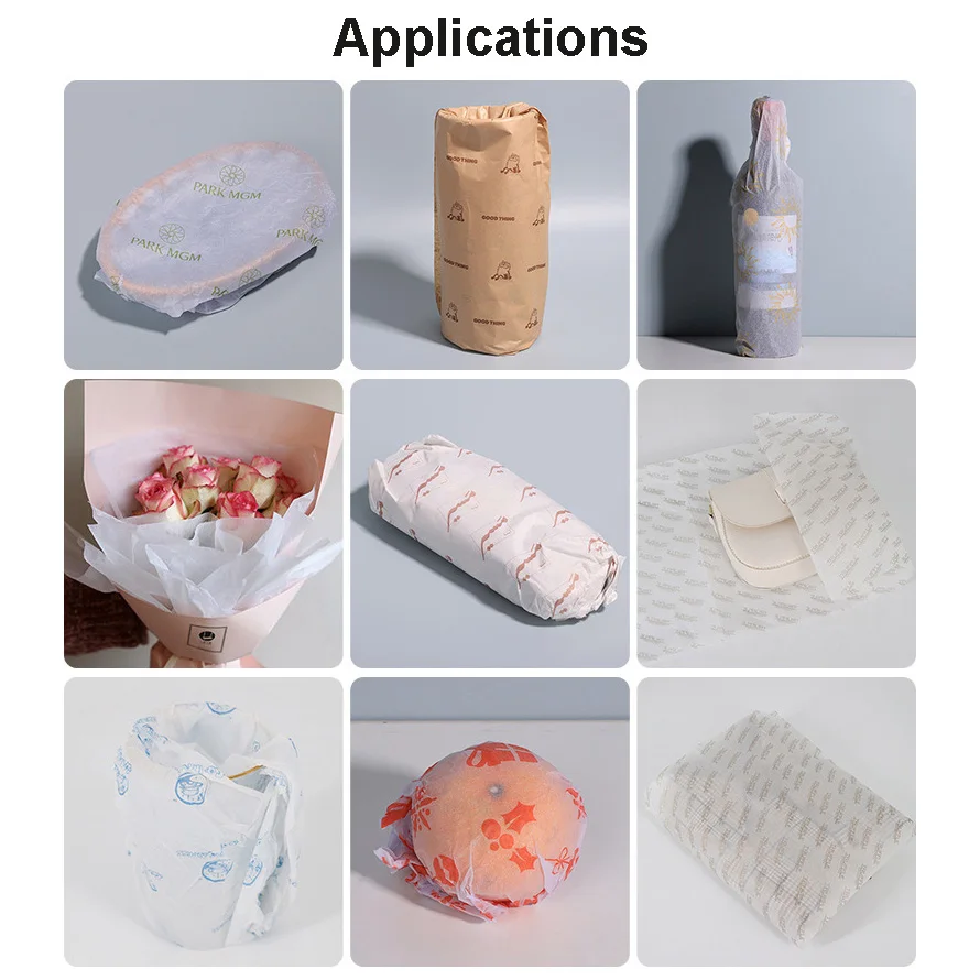 Custom Printed Logo Gift Wrapping Paper Clothing  Tissue Paper Eco Friendly Printing Kraft Wrapping Gift Wrapping Paper