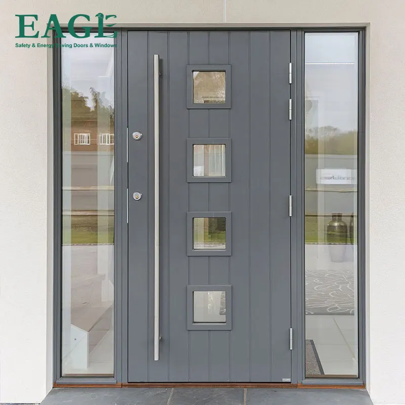 Factory design exterior safety steel doors for home stainless steel glass door dealer sales