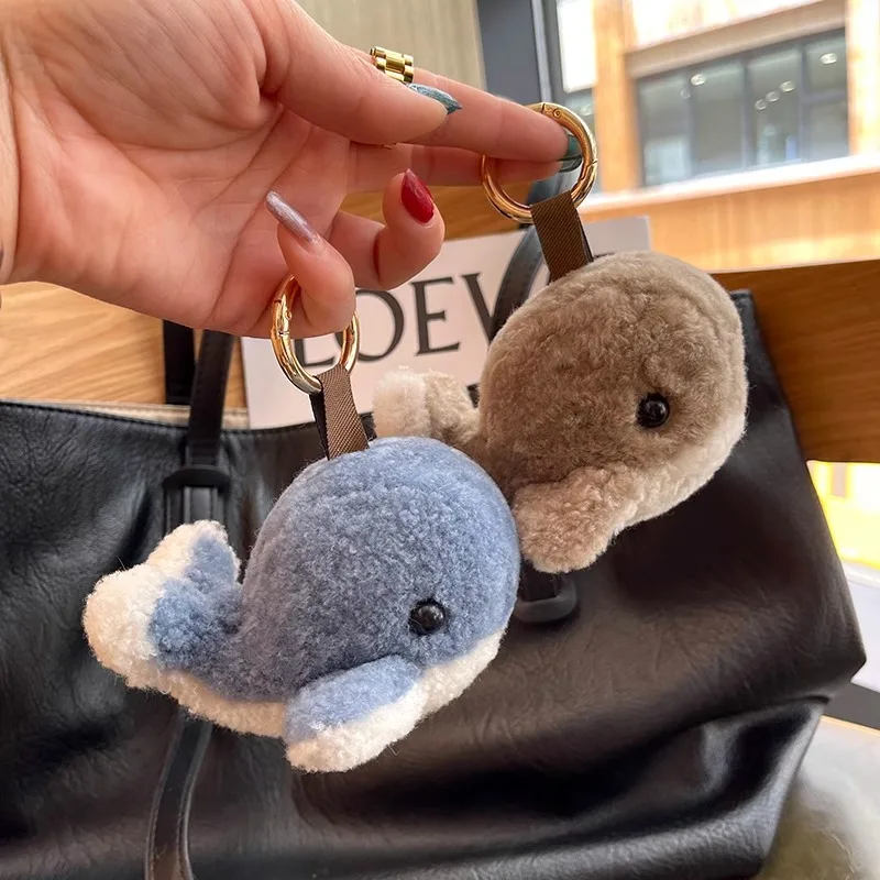 Custom Logo Sea Animal Whale Doll Pendant Stuffed Animal Soft Plush Keychain