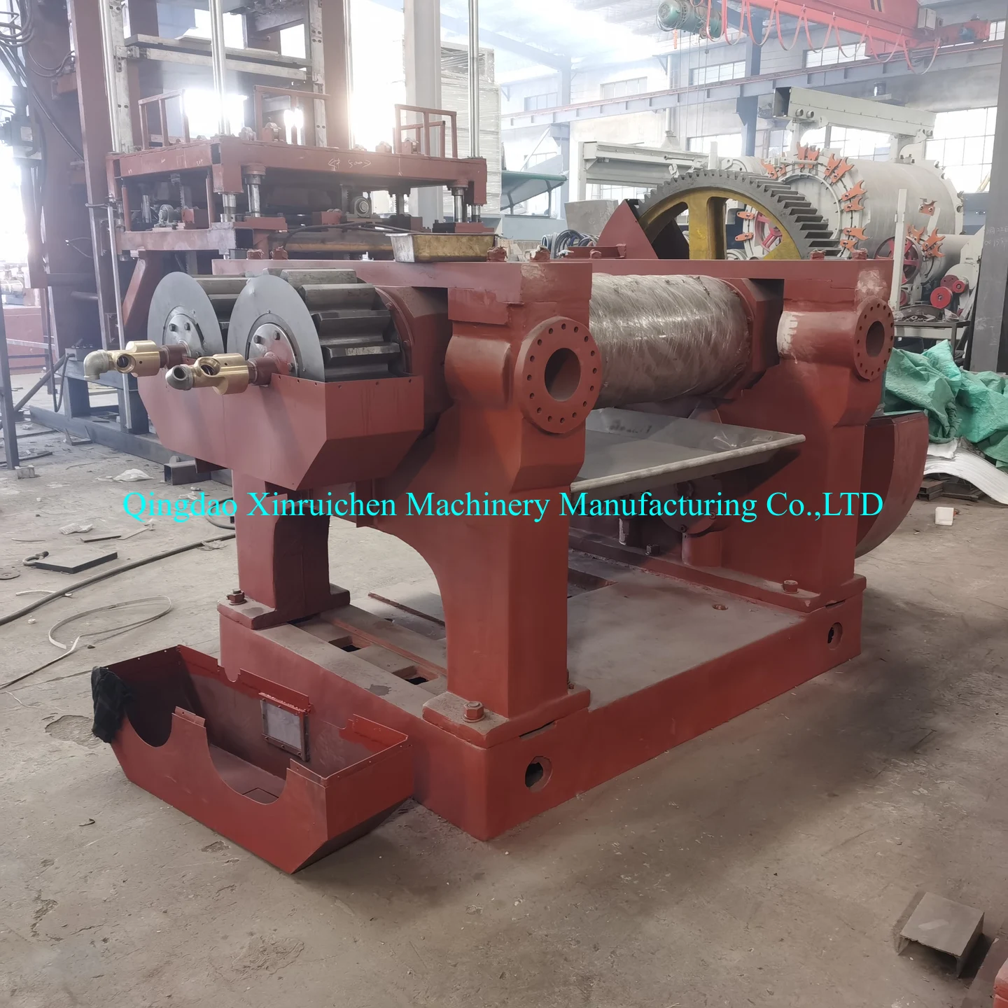 XK400 Rubber and Plastic Mixing Mill Machine Motor Under Rollers