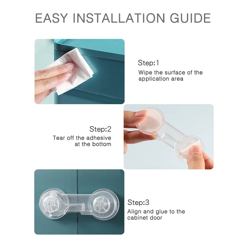 Mumsbest Adjustable Strap and Latch Infant Cabinet Door Drawers Locks Kit Child Baby Safety Locks