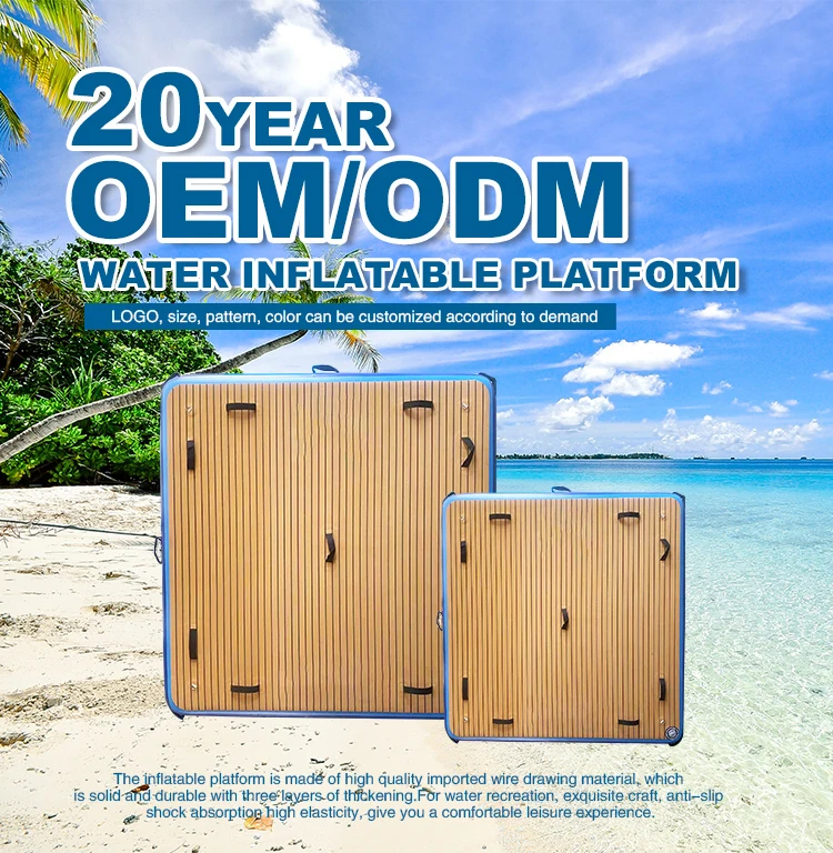 high quality yacht dock leisure island inflatable fishing/swimming platform floating water platform for sea