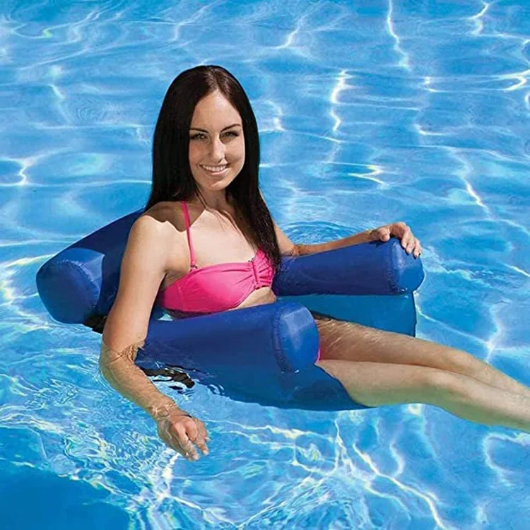 Inflatable Chair Foldable Floating Lounge Water Bed Row Swimming Pool Water Hammock Seat For Summer