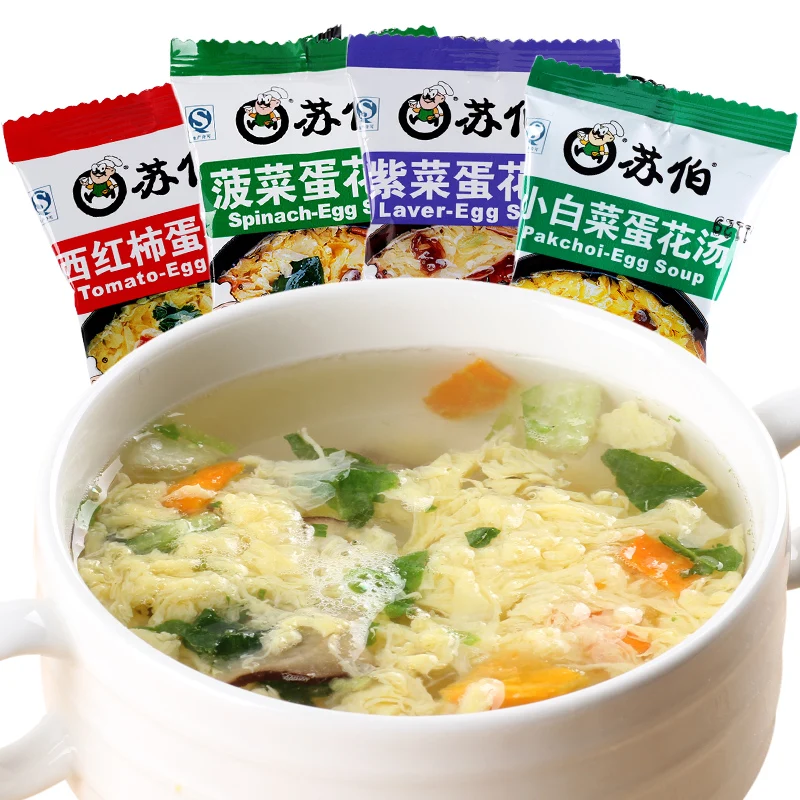 Похудение потеря веса оптовая продажа китайская мгновенная пища индивидуальная упаковка Различные вкусы овощной суп для замораживания мгновенный мисо яичный