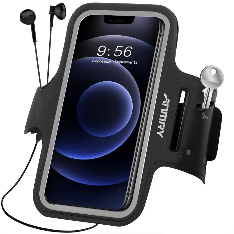 Phone Armband Cell Phone Running Armband with Key Holder Strap Phone Holder for Running Walking for iPhone 15 Pro Max