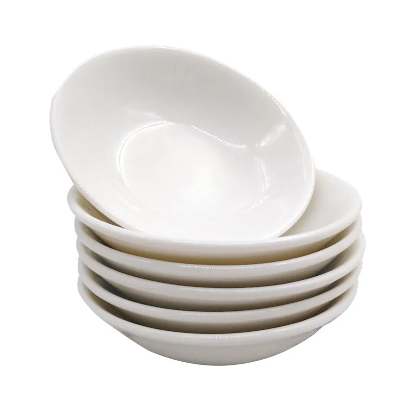 China supplier 2.75 inch white ceramic porcelain salad ketchup mustard wasabi soy sauce mini dinner dish for home restaurant