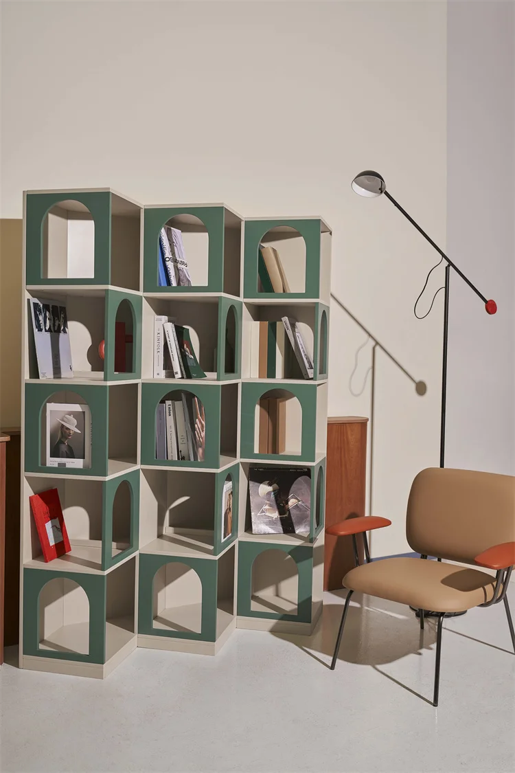 Wholesale Against The Wall Lattice Cabinet Household Bookshelf Simple Living Room Wooden Kids Book Storage Shelf