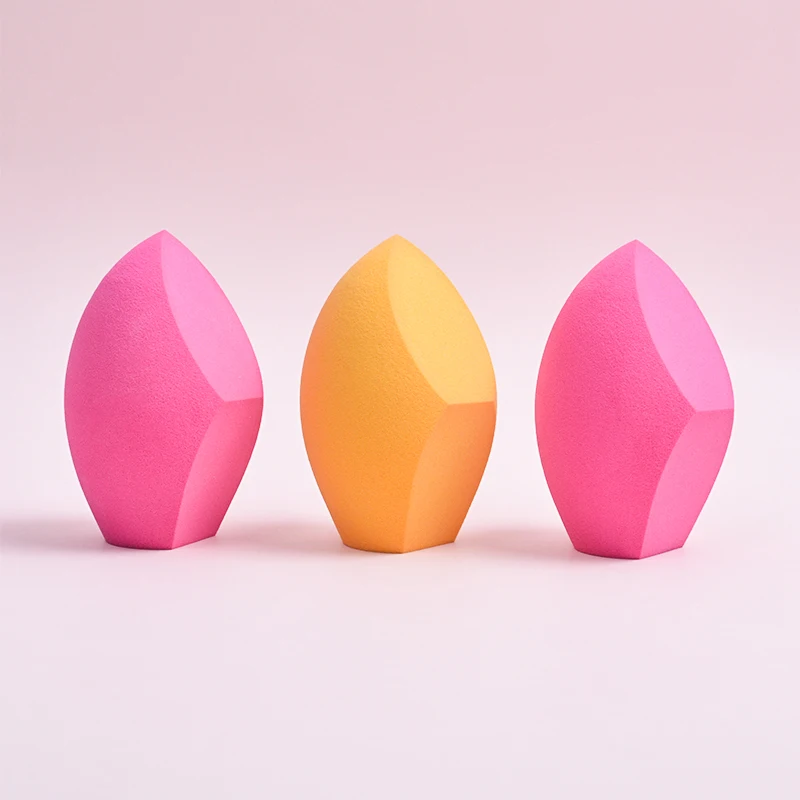 Wholesale pink beauty cosmetic cutting latex free makeup sponge blender
