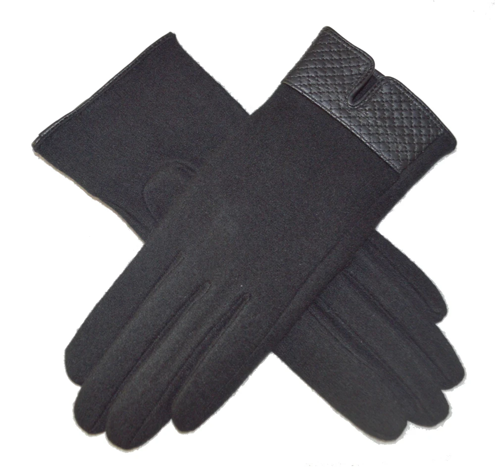 New Basic Women  Winter Warm Unlined Wool-mix Touch Screen Wool Gloves