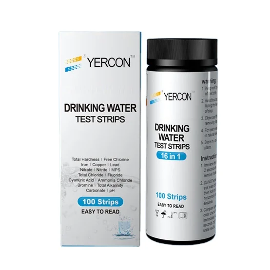 water test strips 16-1 100pieces/bottle Total Hardness, Free Chlorine, Iron, Copper, Lead, Nitrate...
