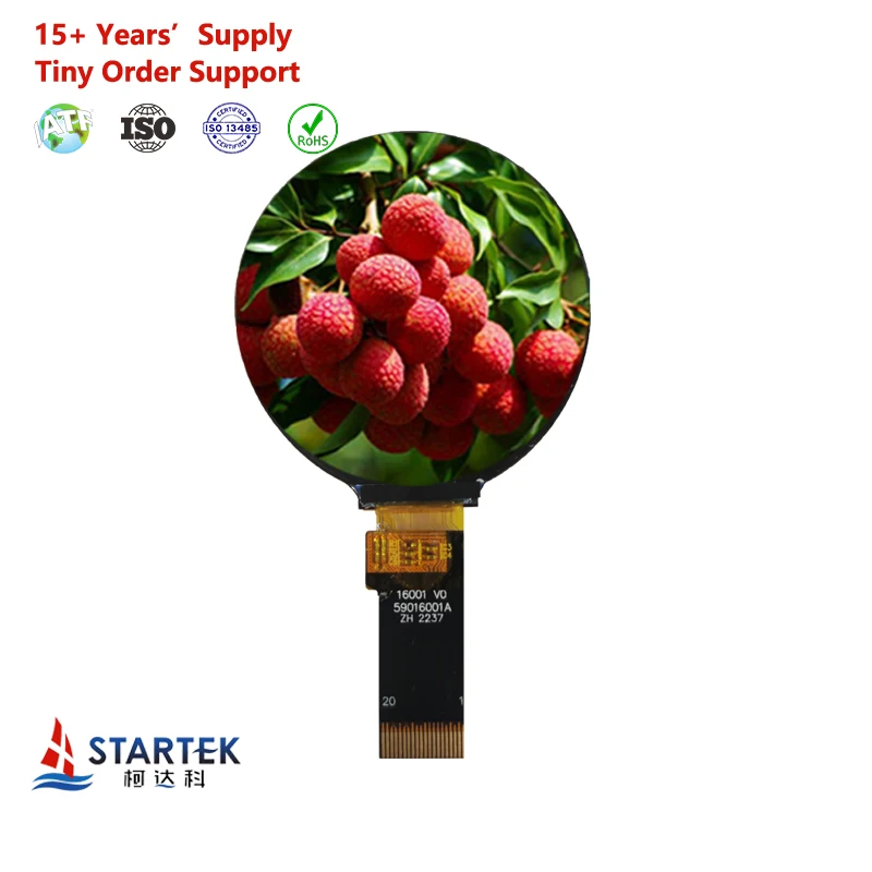 Startek 1.6 inch 400*400 ST7797 small round lcd display 1.3 2.1 2.47 2.8 5.0 inch IPS tft circular lcd screen module
