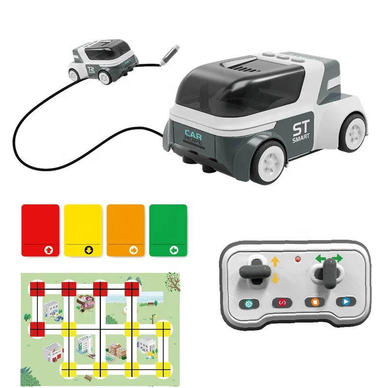 Smart Programmable Mini RC Car for Kids Compact 2.4GHz Remote Control STEM Educational Music Sound Line Following Robotics Toys