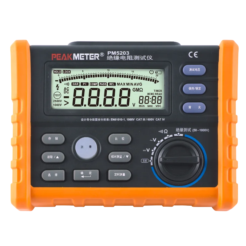 MS5203 manual megger test equip meter multimeter digit megohmmet megger 500V 1000V megohm meter insulator tester