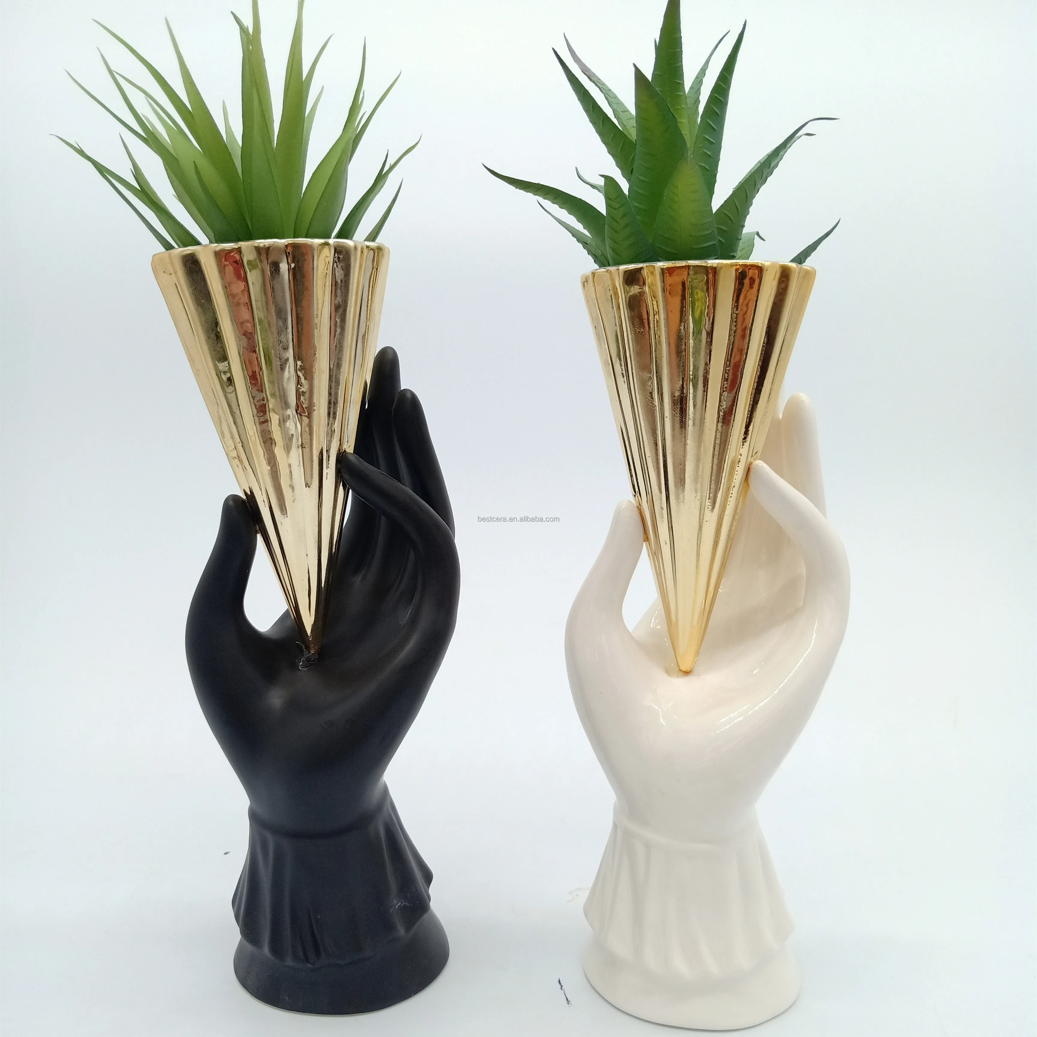 Home Decoration Creative Design Face Ceramic Flower Pot Wholesale Head Planter Pot Ceramic Succulent Planter with Drainage Hole 