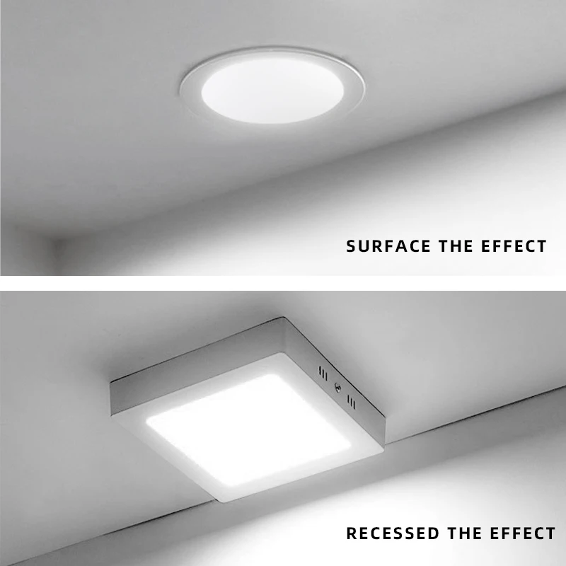 OEM Recessed surface Slim Panel LED 24w round  square Ceiling panel office line lights Downlight