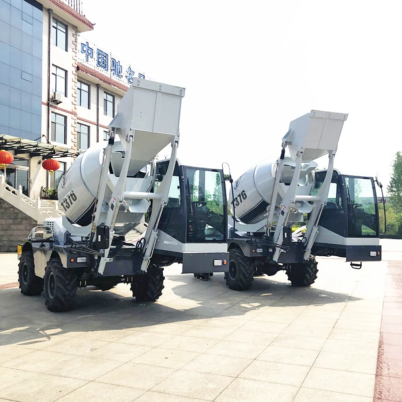 
1.2m3 mini compact small mobile concrete mixer with self feeding mixing truck 