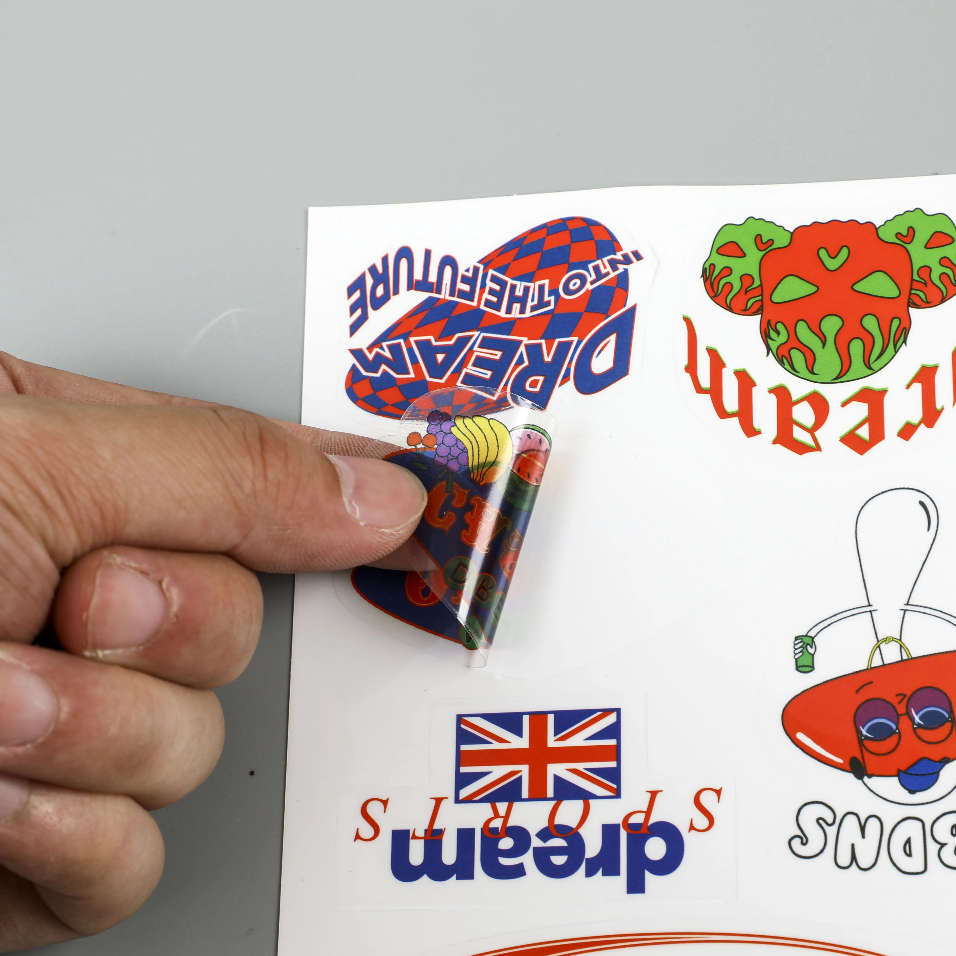 plastic scratch off die cut waterproof cute decorative cartoon custom face paint stickers
