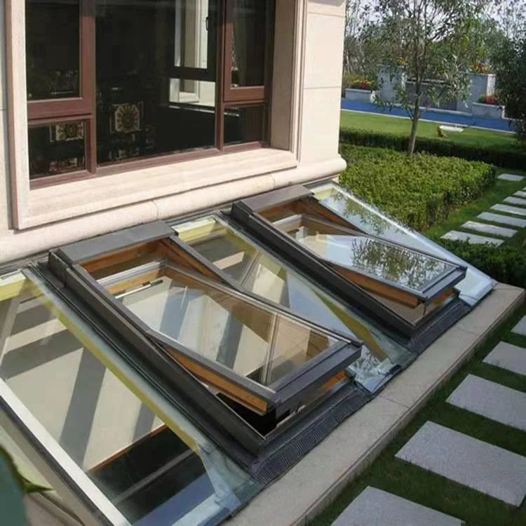 Upscale villa Attic roof skylight window attic ventilated lighting skylight aluminum wood composite sunroof skylight