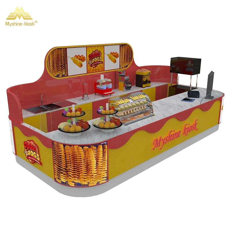 Customized Factory Sale Hotdog Kiosk Fast Food Kiosk Food Kiosk For Knackwurst / Bacon