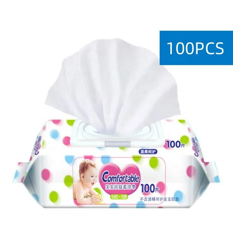 Promotional Wholesale Maternal And Baby Products Green Eco Friendly 100PCS Special Mild Non Woven Spunlace Disposable Wet Towel