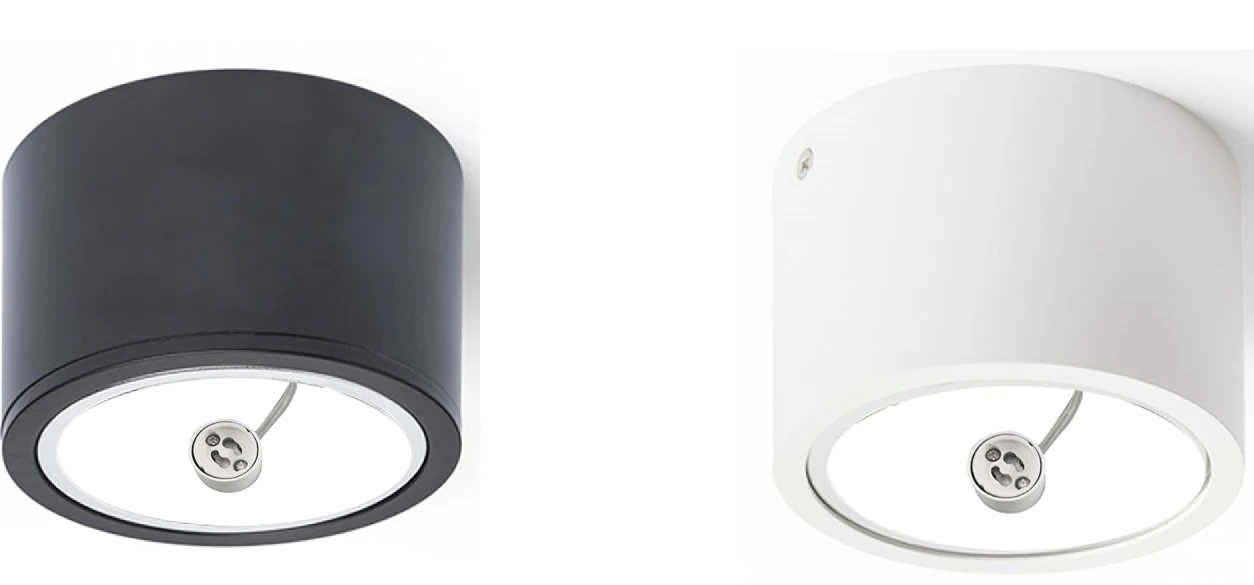 LED AR111 QR111 Round Surface Mounted GU10 Fitting White Black Downlight Aluminum Housing
