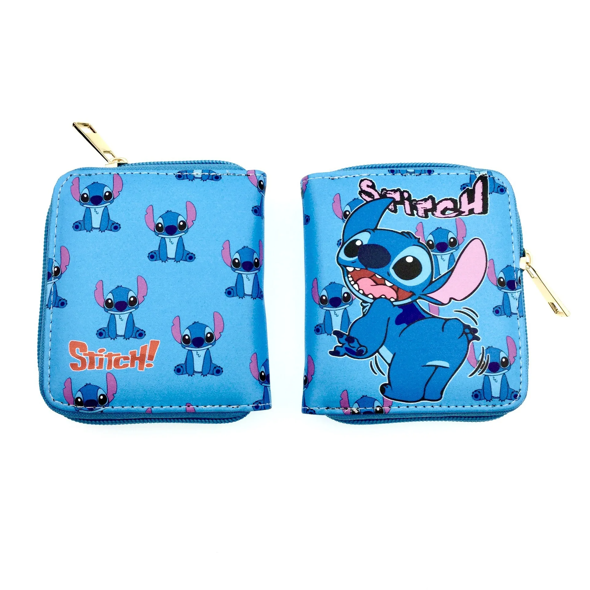 Portable Wallet Custom High Quality PU Leather Cute Cartoon Stitch Monster Coin Purse Promotional Gift Zipper Storage Bag Wallet
