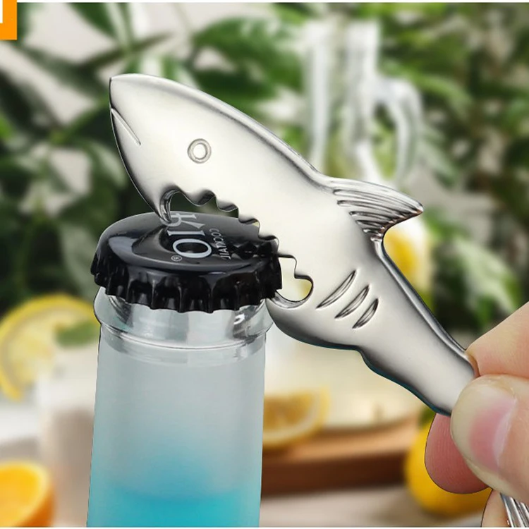 hot sales  alloy metal Creative shark bottle opener fish keychain for promotion