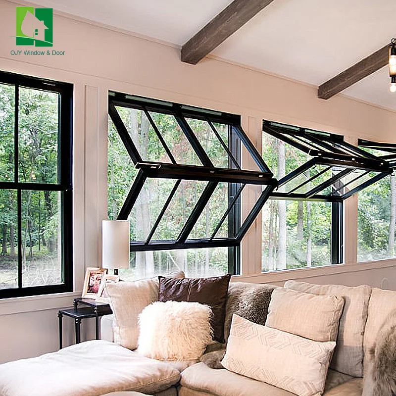 Hot Design Aluminum Vertical Sliding Folding Window Coffee Restaurant Wide View Glass Windows