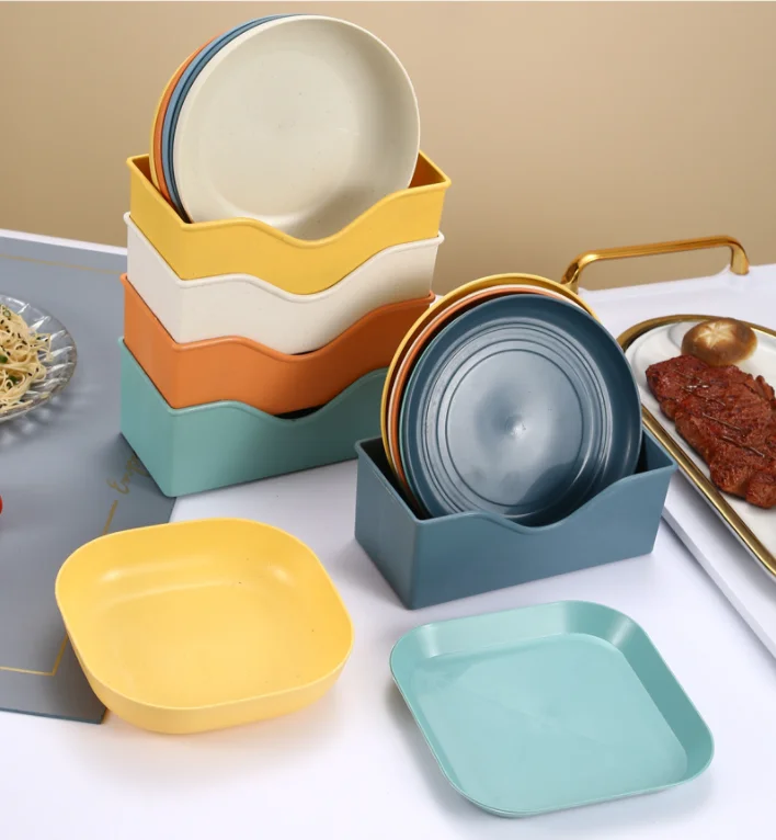 15cm Microwave Heat Resistant Reusable Wheat Straw Plates Dish Plates Saucer for picnic fruit candy snack food