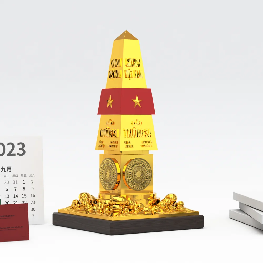 Золотая башня на память металлические храмовые украшения заказ модель здания награды