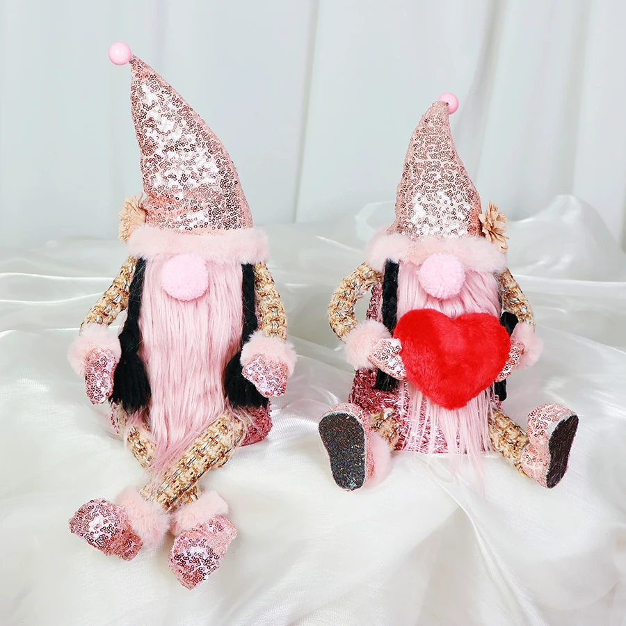 Christmas Decoration Faceless Doll Embracing Heart Rudolf Toy Mall Window Decoration