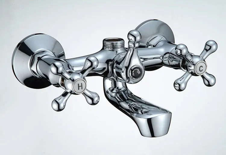 Best Sale Dual Handle Brass Bathtub Mixer China Manufacture Sanitary Ware Factory Chrome wall mount bathtub faucet