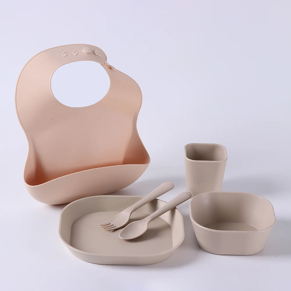 Wholesale Custom  Baby  Feeding Tableware Set Bpa Free Silicone Baby Feeding Set Baby Feeding Eating Set