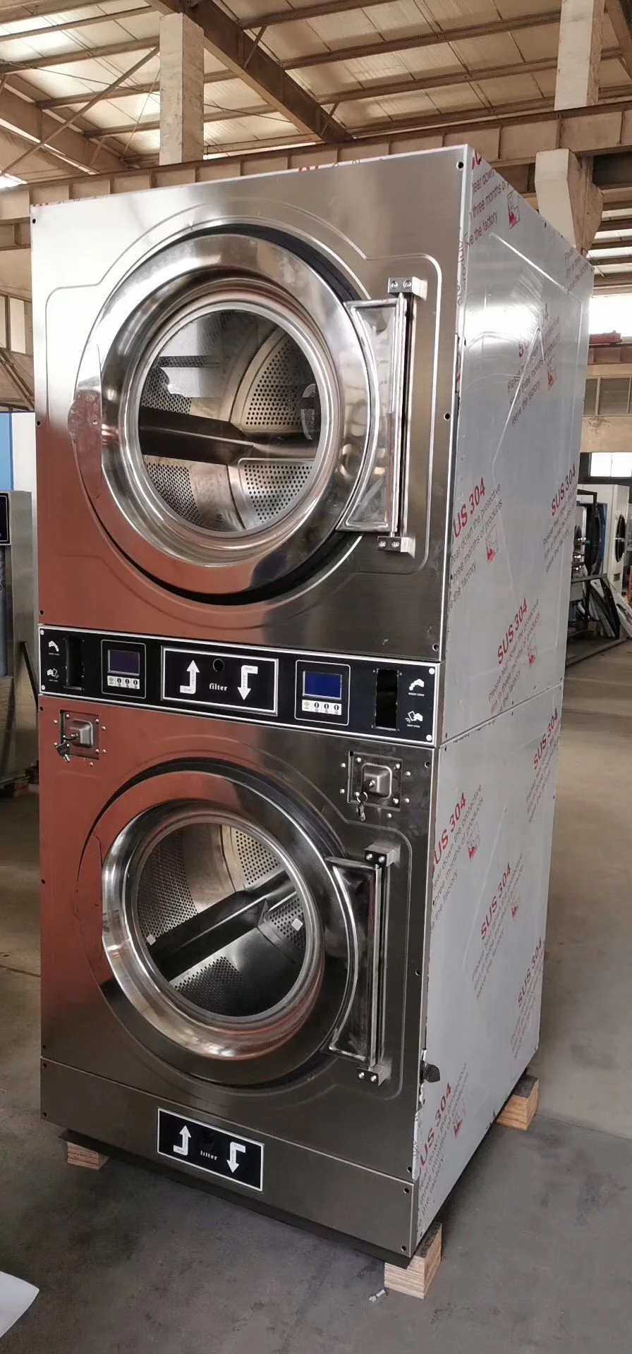Coin type double layer dryer Commercial drying equipment Laundry drying machine
