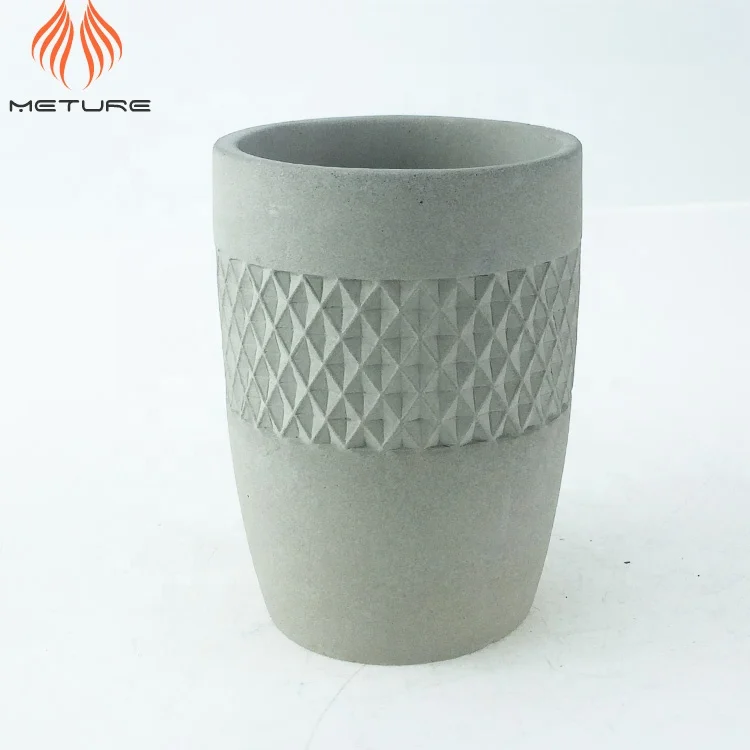 
Bulk Water proof heat resistant cement container candle cup with debossed pattern 