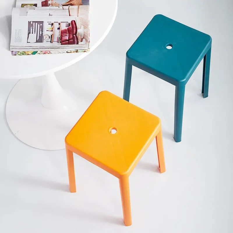 ULT-FY-HH Nordic plastic stool household thickened adult square stool simple modern living room high stackable stool
