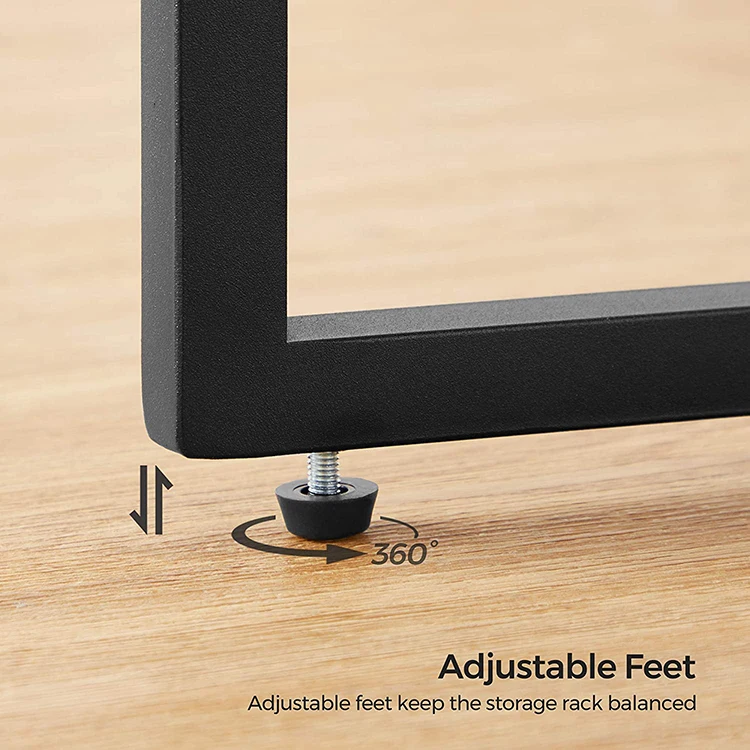 Vekin Living Room Furniture Set of 2 Side Tables Industrial Rustic Brown Nesting Tables Coffee Table Set with Raised Edges